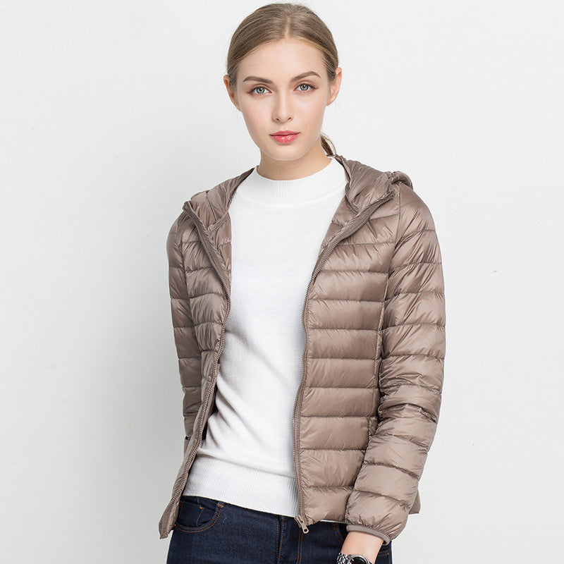 Lightweight Down Jacket Women Short Hooded Super Lightweight - L&M LIFE PRODUCTS