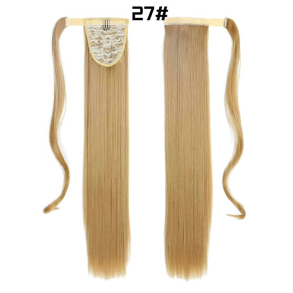 European And American Long Straight Hair Velcro Ponytail - L&M LIFE PRODUCTS