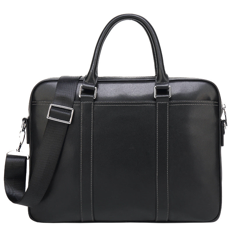 Men's leather portable briefcase file package - L&M LIFE PRODUCTS