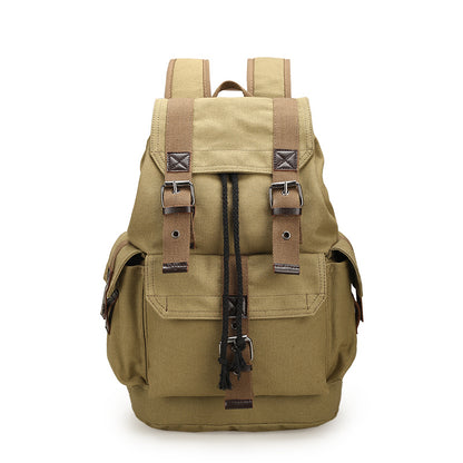 New Backpack Men's Backpack Large Capacity Canvas Bucket Bag Casual Men's Bag Travel Bag Primary and Secondary School Bags - L&M LIFE PRODUCTS