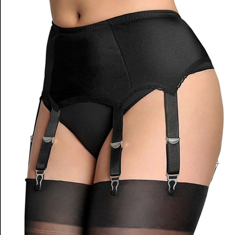 Lace High Waist 6-claw Adjustable Metal Buckle Garter Belt - L&M LIFE PRODUCTS