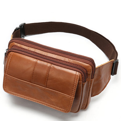 Leather Men's head leather waist bag - L&M LIFE PRODUCTS