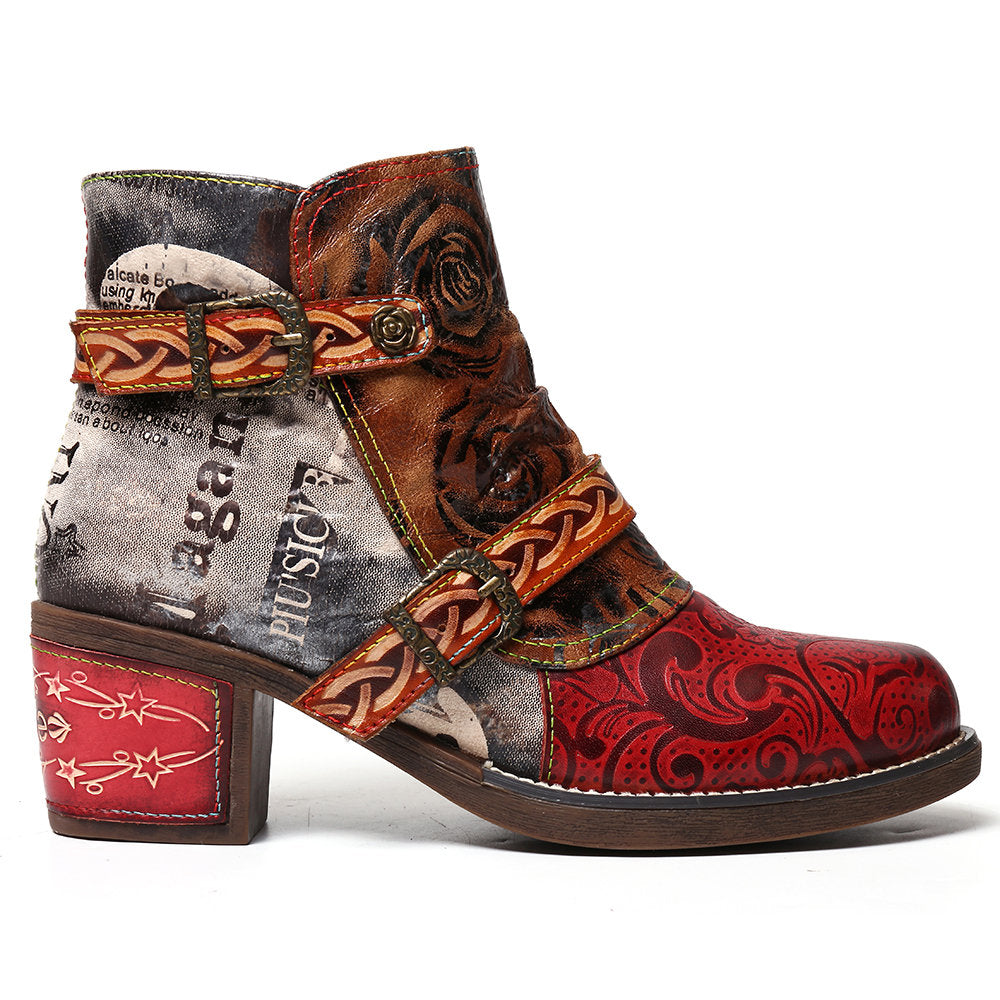 Snake print women's leather boots - L&M LIFE PRODUCTS