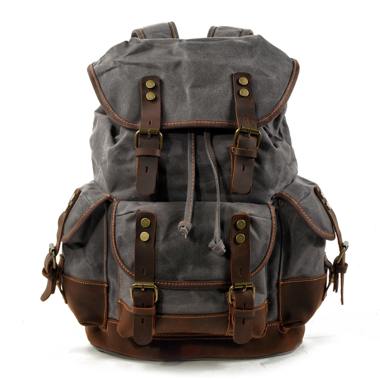 Canvas stitching leather mountaineering bag - L&M LIFE PRODUCTS