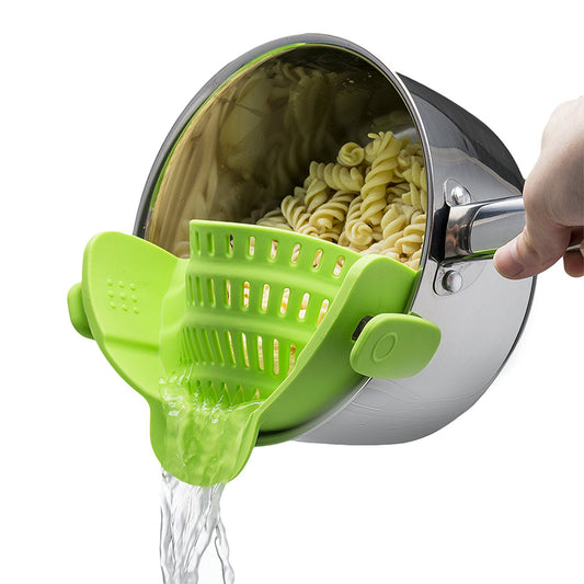 Universal Silicone Clip-on Pan Pot Strainer Anti-spill Pasta Pot Strainer Food Grade Rice Fruit Colander Strainer - L&M LIFE PRODUCTS