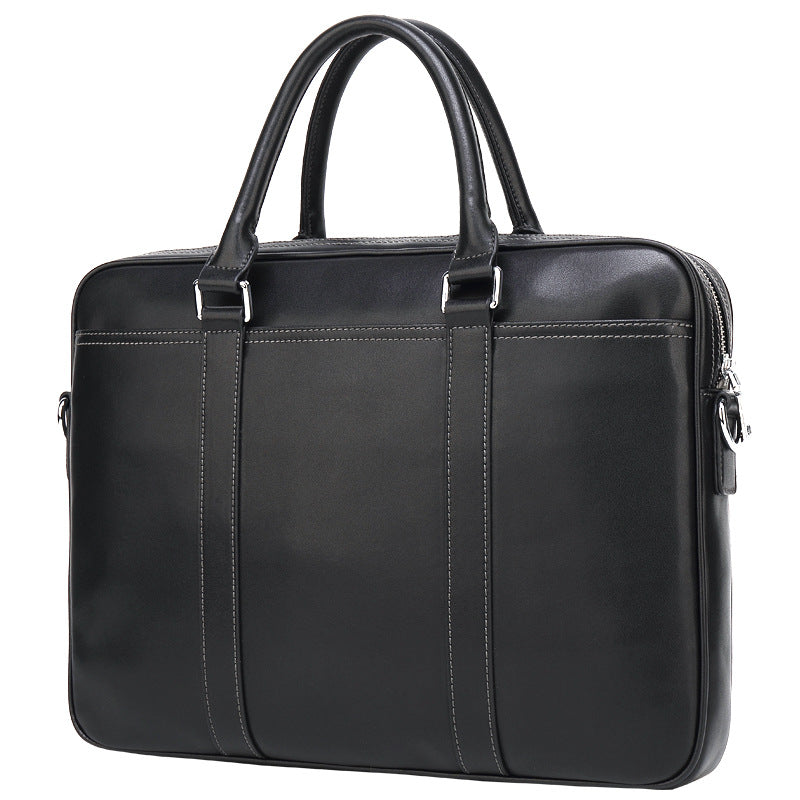 Men's leather portable briefcase file package - L&M LIFE PRODUCTS