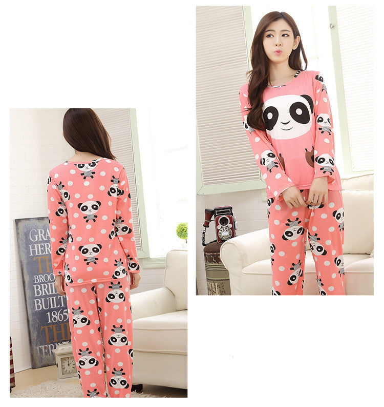 Fashion Cartoon Lady Long Sleeve Pajamas Suit - L&M LIFE PRODUCTS