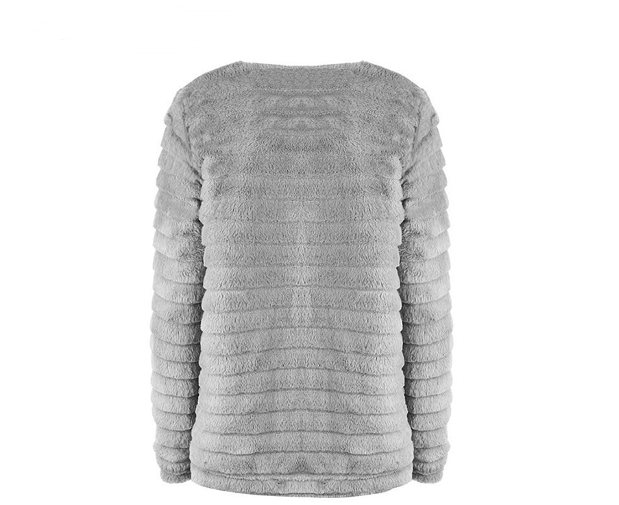 Nadafair Cardigan Fur Coat Women Long Sleeve Shaggy Autumn Winter Faux Fur Jacket 2021 Gray Rabbit Hair Outerwear Coat Female - L&M LIFE PRODUCTS