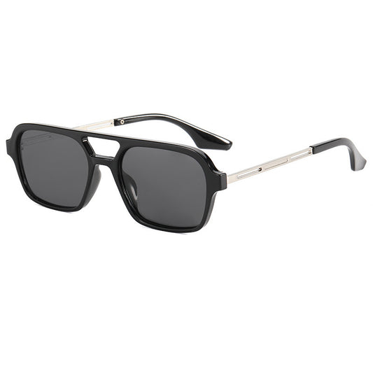 Sunglasses Star With The Same Retro Black Frame Double Beam Plain Glasses - L&M LIFE PRODUCTS