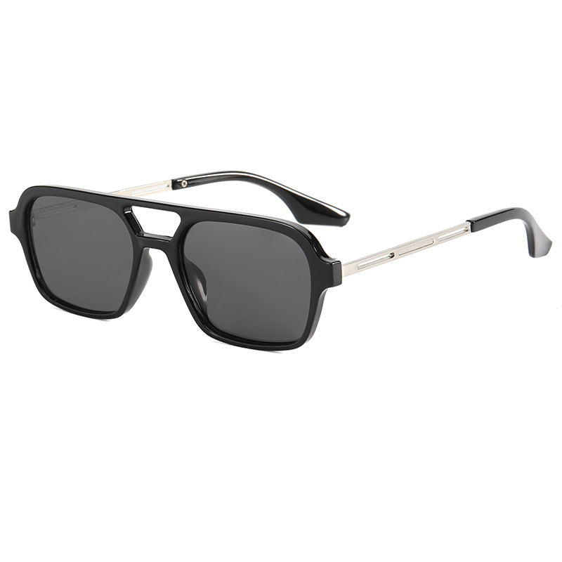 Sunglasses Star With The Same Retro Black Frame Double Beam Plain Glasses - L&M LIFE PRODUCTS