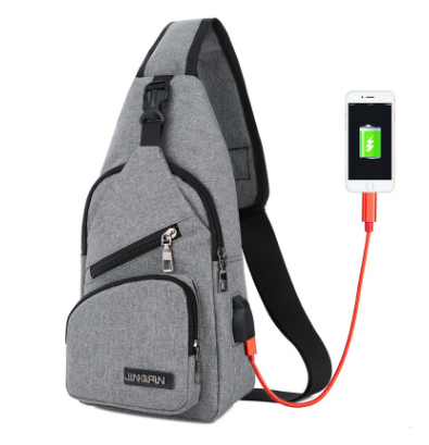 New shoulder bag men's charging bag sports men's usb chest bag outdoor diagonal package - L&M LIFE PRODUCTS