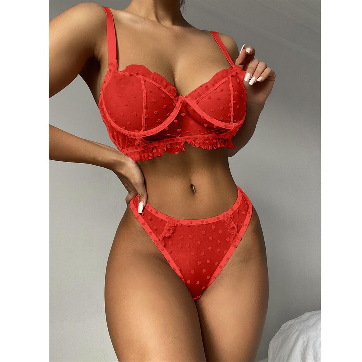 Underwear Set Three-dimensional Love Embroidery Midsummer - L&M LIFE PRODUCTS