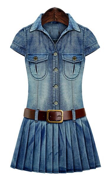 Summer New Retro Short-sleeved Denim Dress - L&M LIFE PRODUCTS
