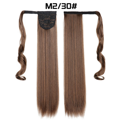 European And American Long Straight Hair Velcro Ponytail - L&M LIFE PRODUCTS