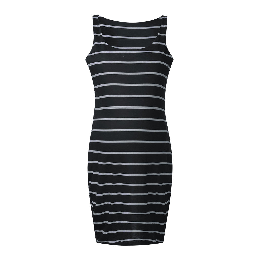 Striped Maternity Vest Dress - L&M LIFE PRODUCTS