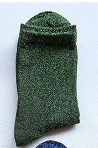 Lady Socks Shiny Edge Gold Silver Silk Lace - L&M LIFE PRODUCTS