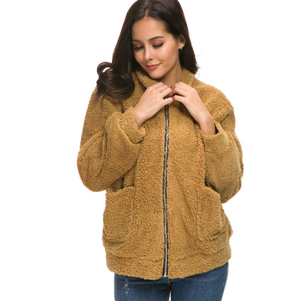 Women's zipper plush jacket - L&M LIFE PRODUCTS