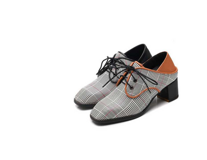 Spring new single shoes women wear lazy shoes with thick with laced cloth British wind wild women shoes - L&M LIFE PRODUCTS