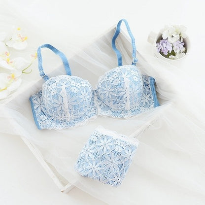 Half-cup Sexy Student Underwear Set With Lace Tops - L&M LIFE PRODUCTS