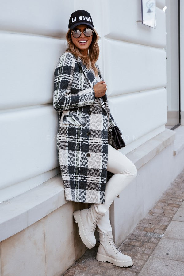 European And American Fashion Plaid Woolen Coat - L&M LIFE PRODUCTS