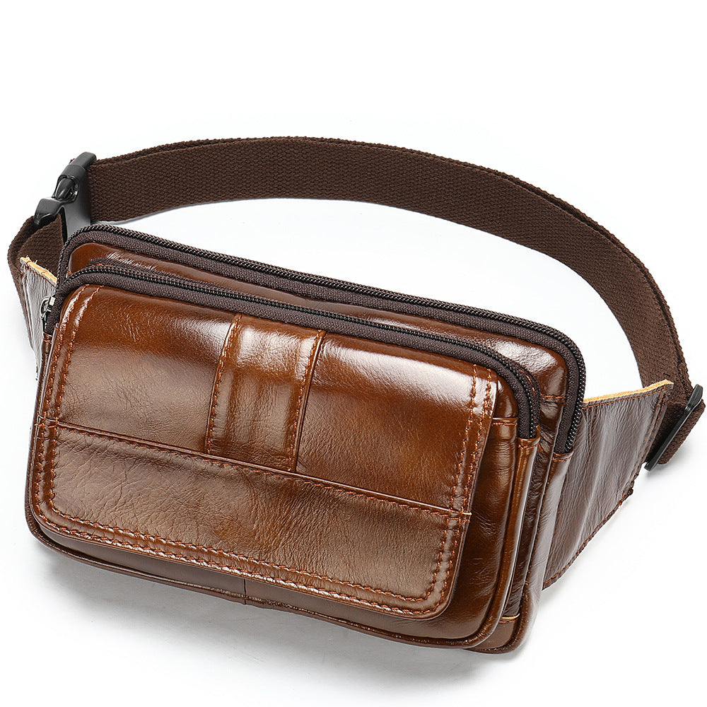 Leather Men's head leather waist bag - L&M LIFE PRODUCTS