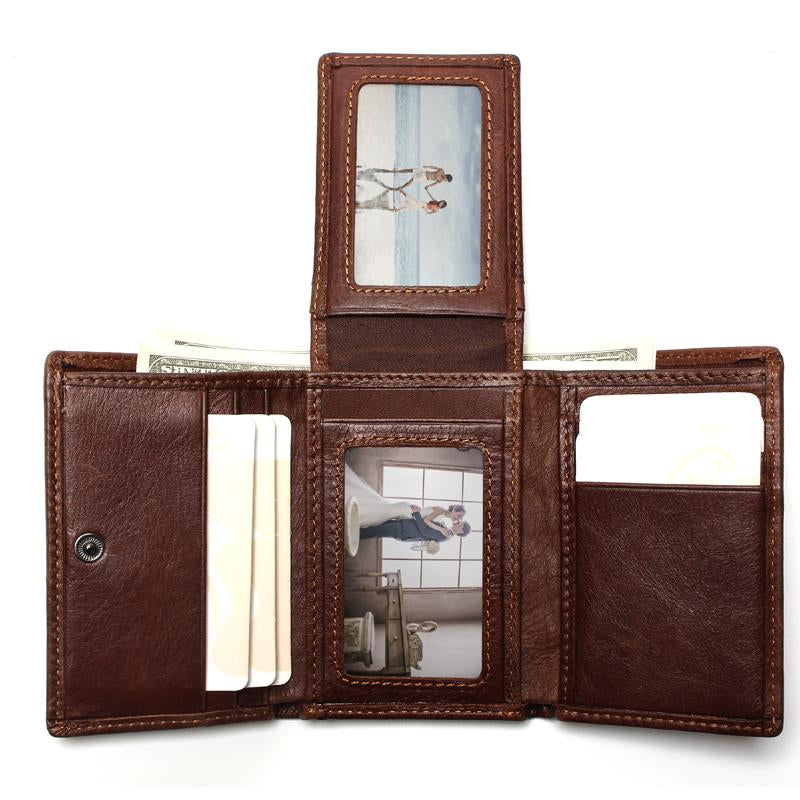 Men's ultra-thin leather wallet - L&M LIFE PRODUCTS