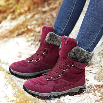 Women Ankle Boots Winter Shoes Woman Snow Boots Mother Warm Shoes Lace Up - L&M LIFE PRODUCTS