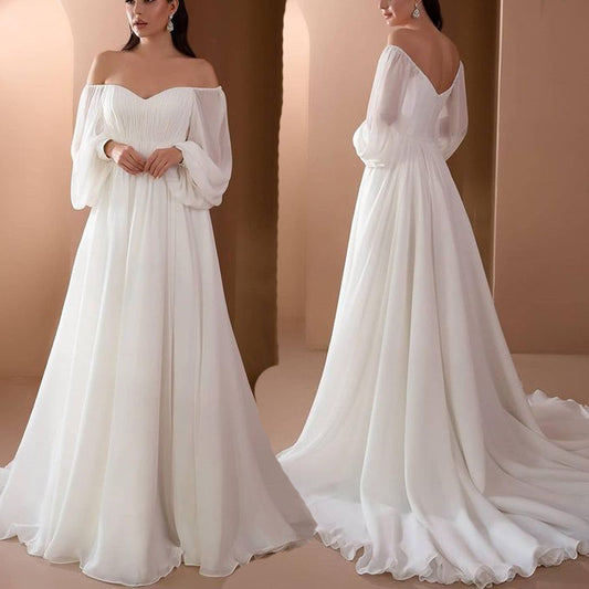New Product Collar Dress Slim Solid Color Long Dress - L&M LIFE PRODUCTS