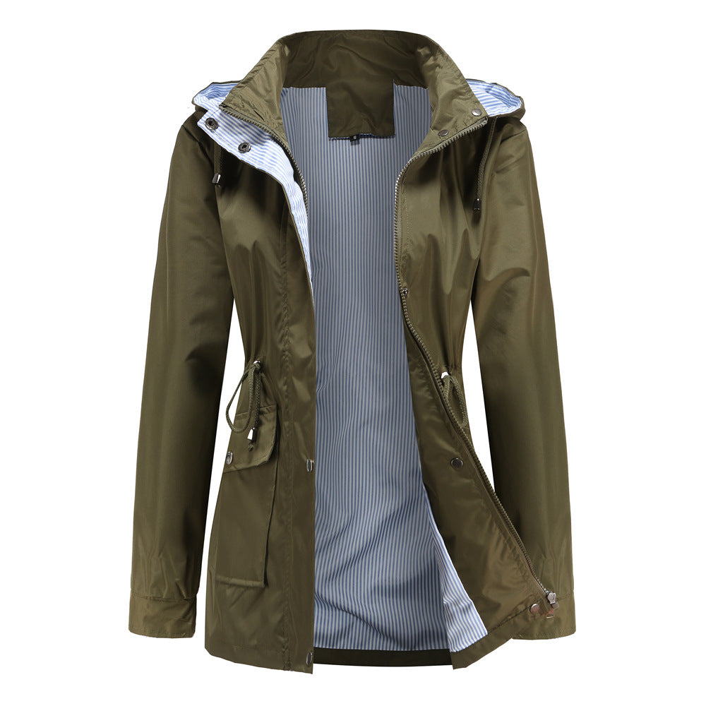 Detachable Hood Trench Coat Women's Women's Plus Size - L&M LIFE PRODUCTS