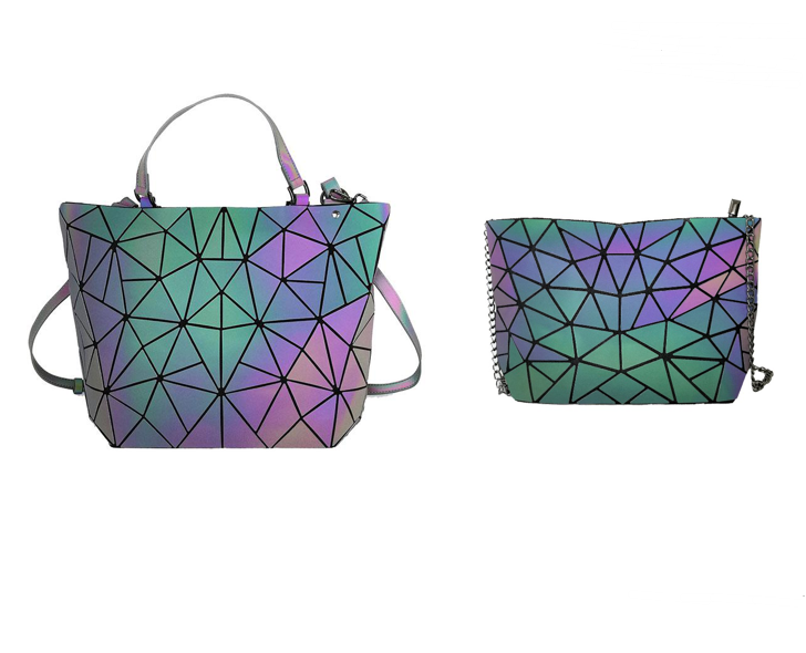 Luminous Makeup Bag Lattice Design Geometric Bag - L&M LIFE PRODUCTS