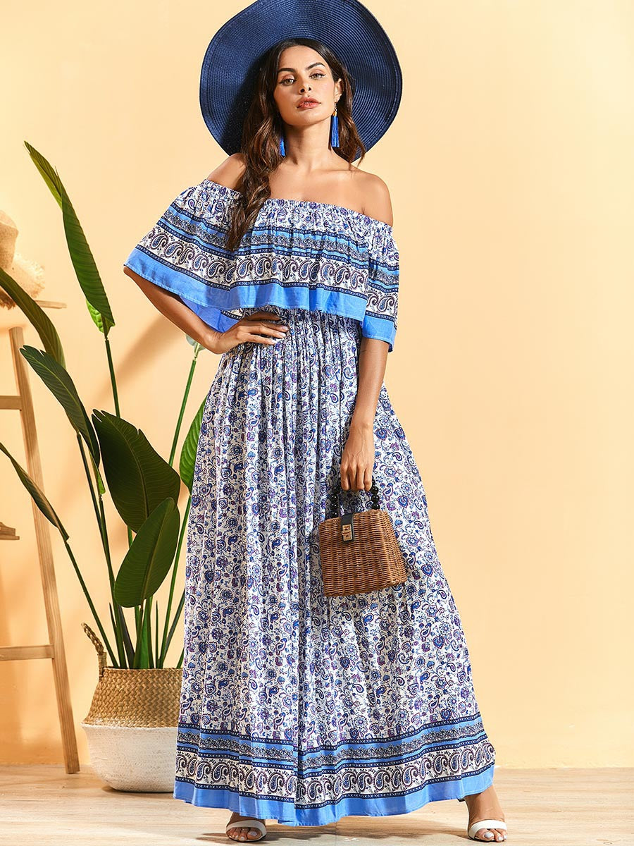 One-shoulder Short-sleeved Travel Dress - L&M LIFE PRODUCTS