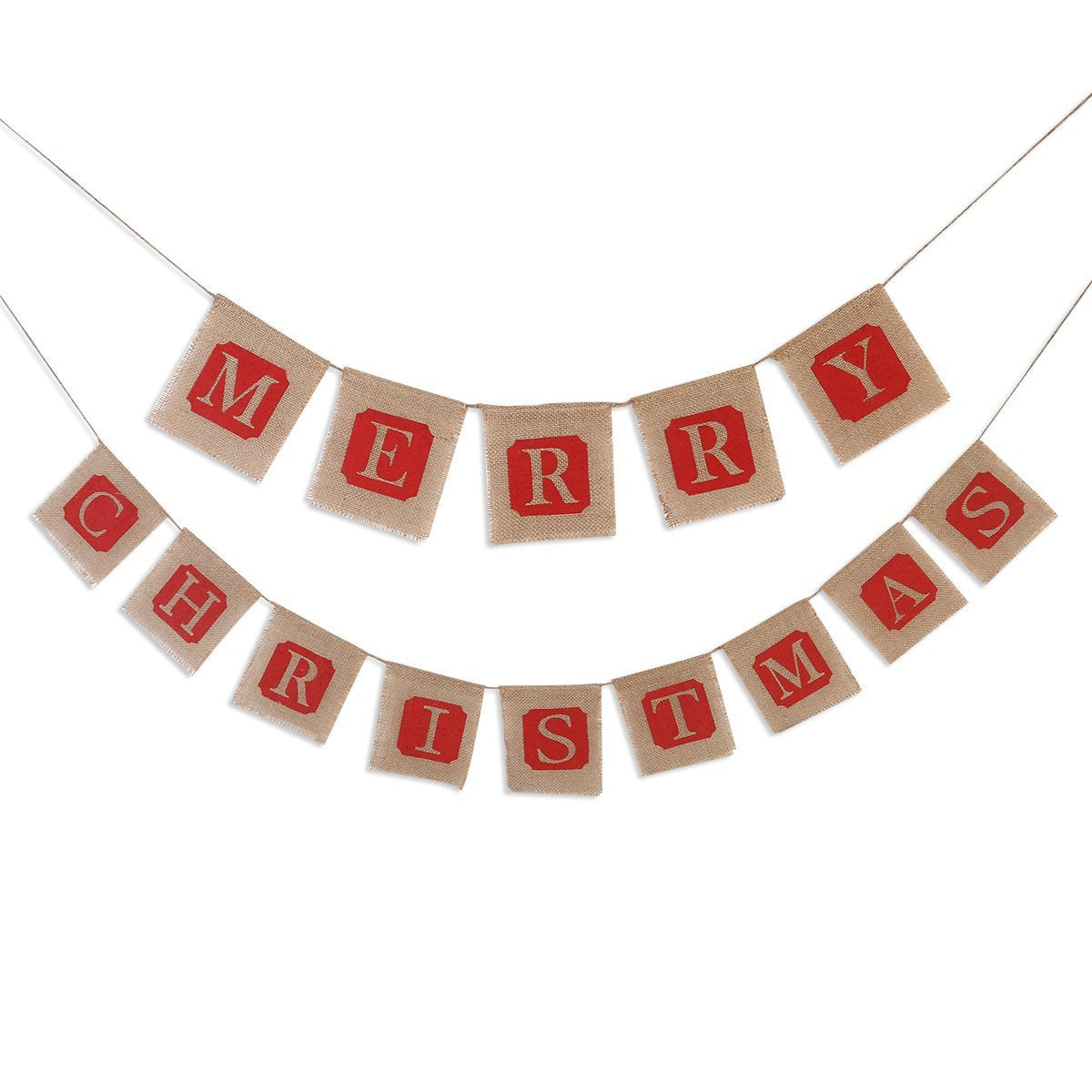 Merry Christmas sackcloth flag Christmas banner Christmas banner decoration - L&M LIFE PRODUCTS