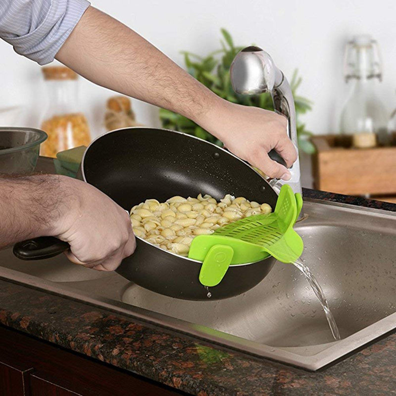 Universal Silicone Clip-on Pan Pot Strainer Anti-spill Pasta Pot Strainer Food Grade Rice Fruit Colander Strainer - L&M LIFE PRODUCTS