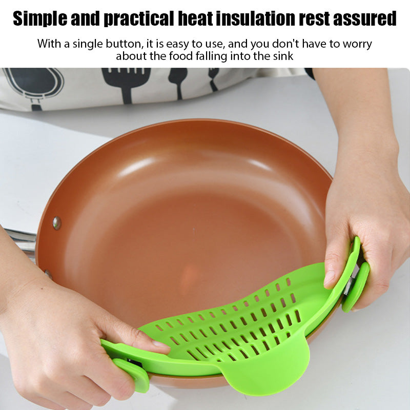 Universal Silicone Clip-on Pan Pot Strainer Anti-spill Pasta Pot Strainer Food Grade Rice Fruit Colander Strainer - L&M LIFE PRODUCTS