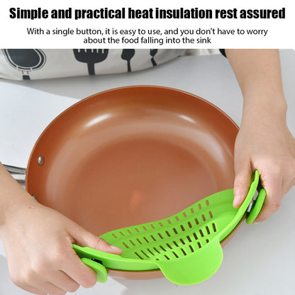 Universal Silicone Clip-on Pan Pot Strainer Anti-spill Pasta Pot Strainer Food Grade Rice Fruit Colander Strainer - L&M LIFE PRODUCTS