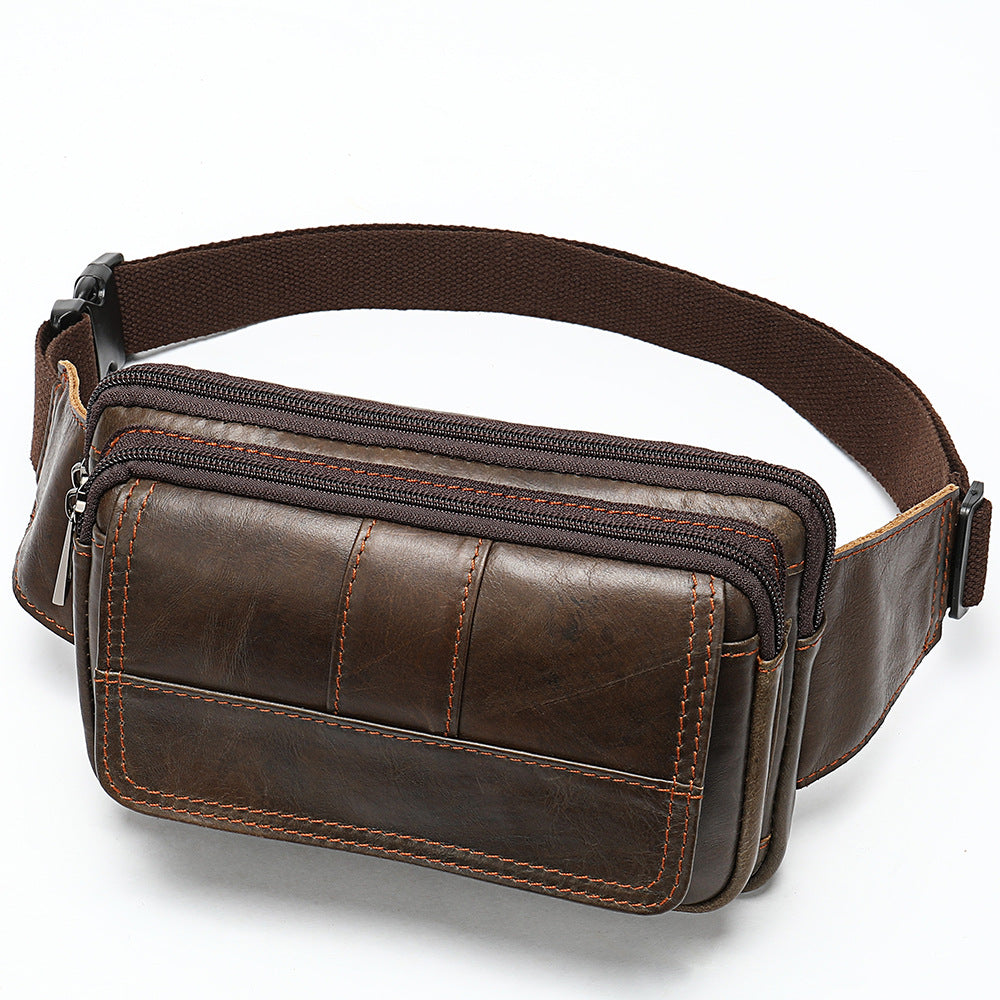 Leather Men's head leather waist bag - L&M LIFE PRODUCTS