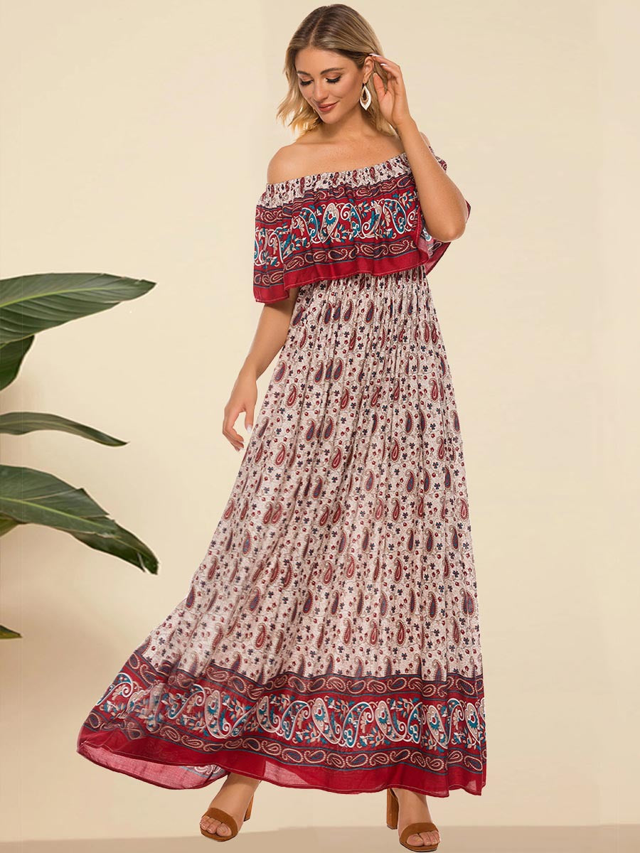 One-shoulder Short-sleeved Travel Dress - L&M LIFE PRODUCTS