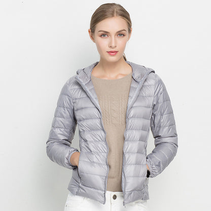 Lightweight Down Jacket Women Short Hooded Super Lightweight - L&M LIFE PRODUCTS