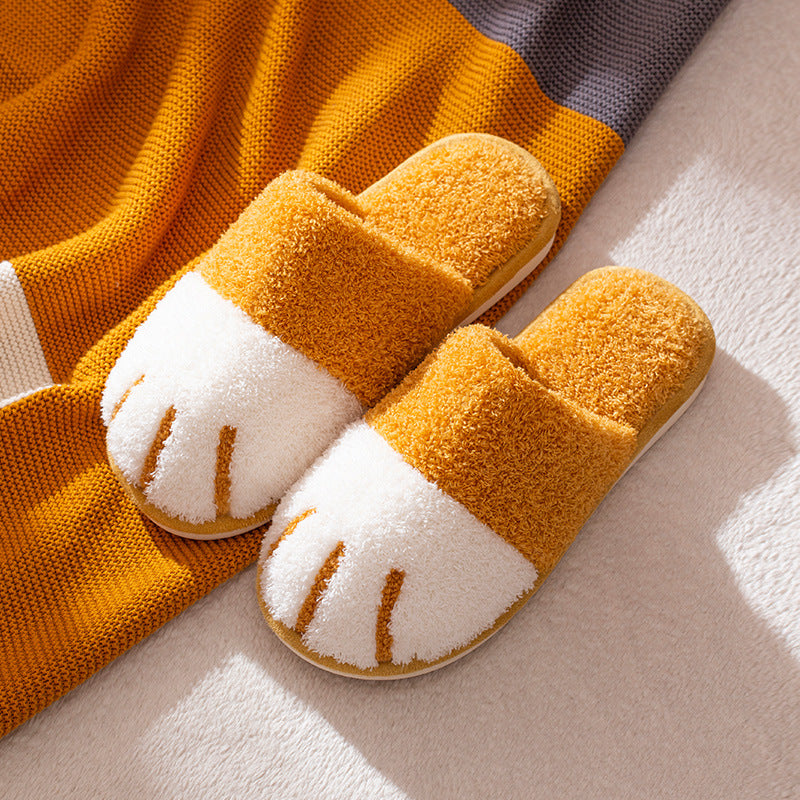 Cat Paw Cartoon Cute Couple Warm Indoor Plush Slippers - L&M LIFE PRODUCTS