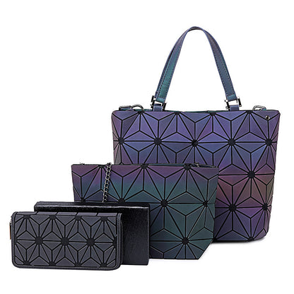 Luminous Makeup Bag Lattice Design Geometric Bag - L&M LIFE PRODUCTS