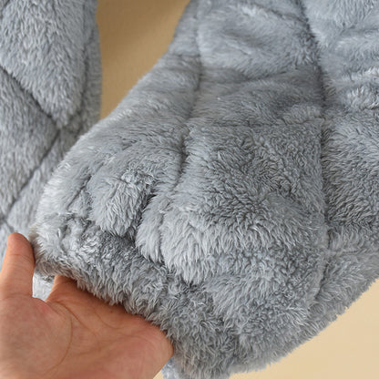 Pajamas Women Plus Cotton Coral Velvet Thick Quilted Cartoon Mid-length Flannel Home Service Suit - L&M LIFE PRODUCTS