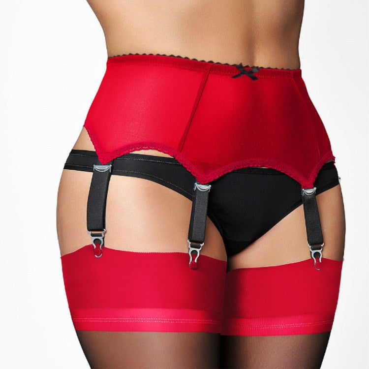 Lace High Waist 6-claw Adjustable Metal Buckle Garter Belt - L&M LIFE PRODUCTS