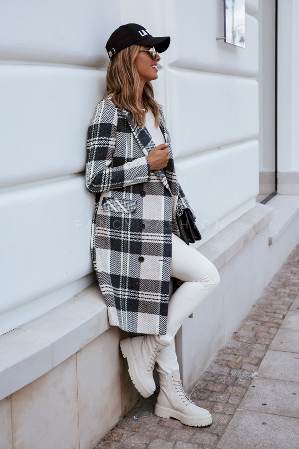 European And American Fashion Plaid Woolen Coat - L&M LIFE PRODUCTS