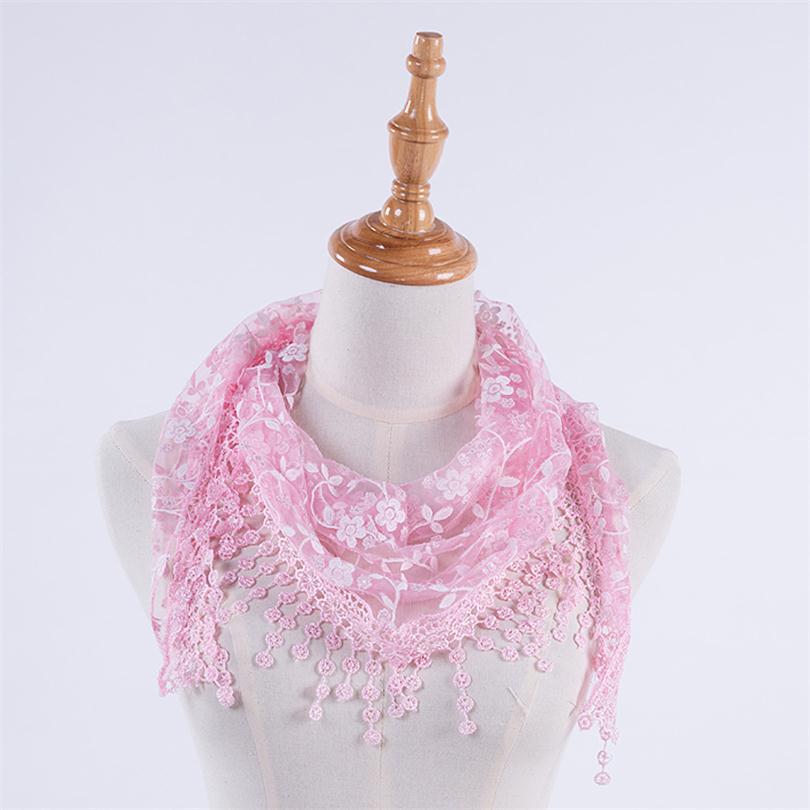 Fashion Hollow Lace Rose Burnt Triangle Silk Scarf - L&M LIFE PRODUCTS