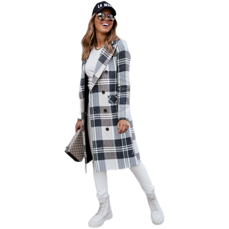 European And American Fashion Plaid Woolen Coat - L&M LIFE PRODUCTS