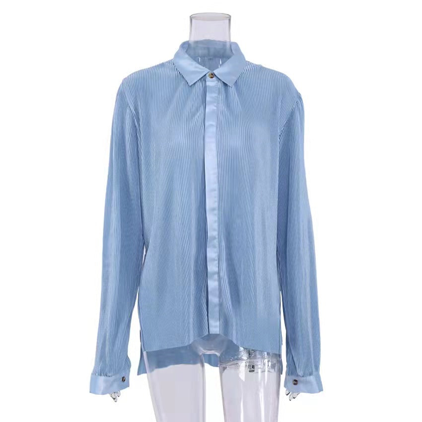 New Autumn And Winter Pleated Shirt  Pleated Trousers Suit - L&M LIFE PRODUCTS