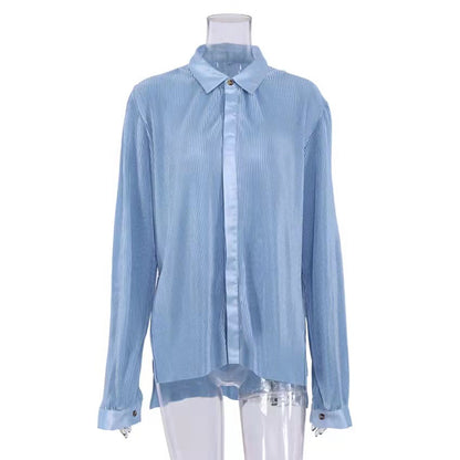 New Autumn And Winter Pleated Shirt  Pleated Trousers Suit - L&M LIFE PRODUCTS