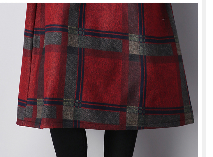 Woolen Dress Large Size Retro Plaid Autumn And Winter - L&M LIFE PRODUCTS