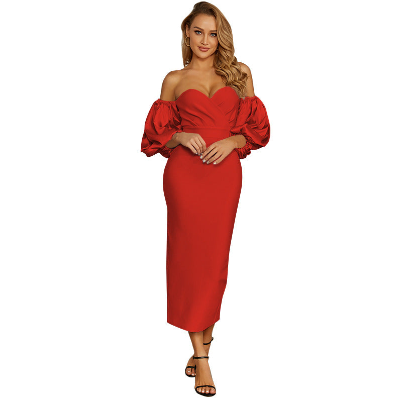 European And American Women's Dress Pile Sleeve Dress - L&M LIFE PRODUCTS