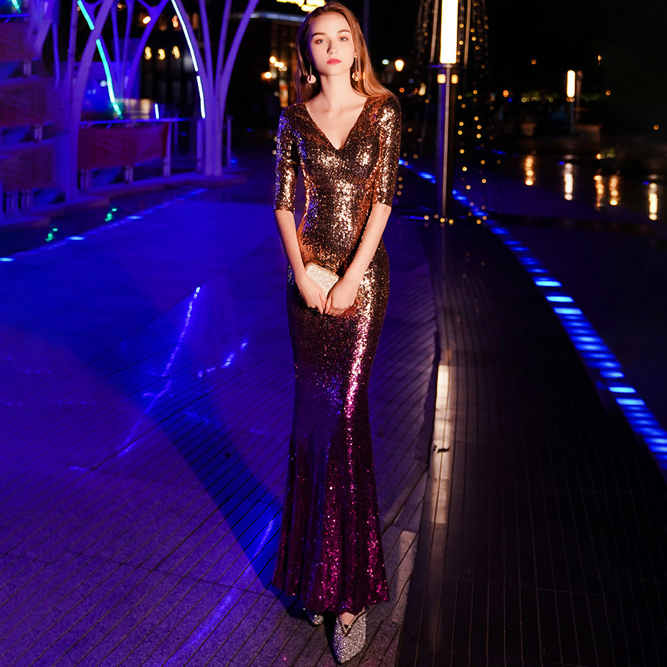 Sequined Annual Meeting Mermaid Dress - L&M LIFE PRODUCTS